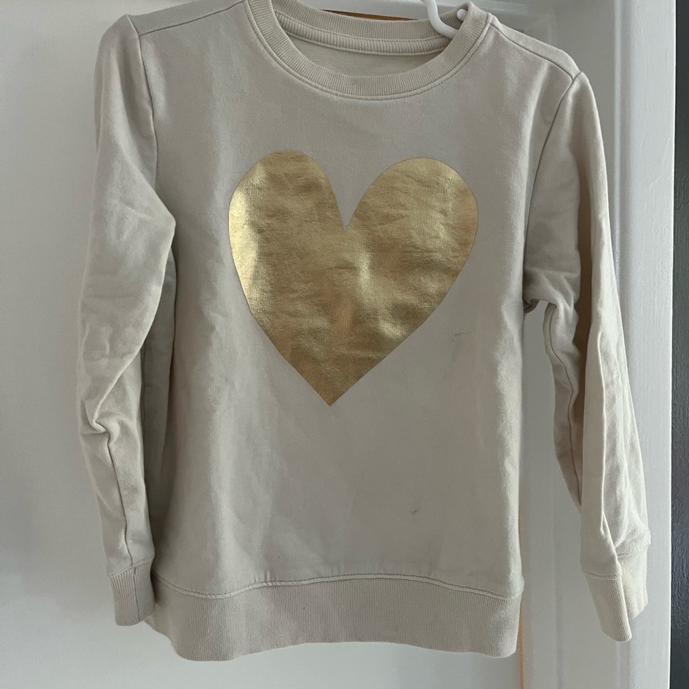 Primary Gold Heart Sweatshirt size 4T